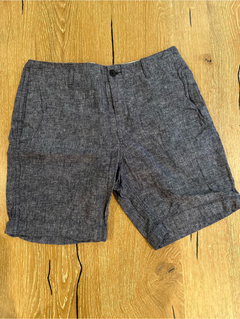J. Crew Men's Dark Gray Linen-Blend Chino Shorts